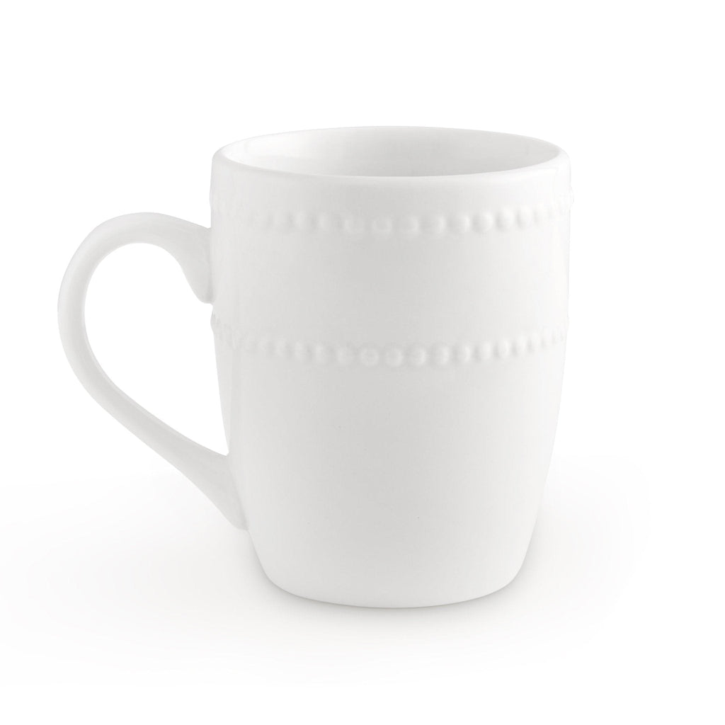 Dusklia - Margalo Beaded Set of 2 Mugs - White