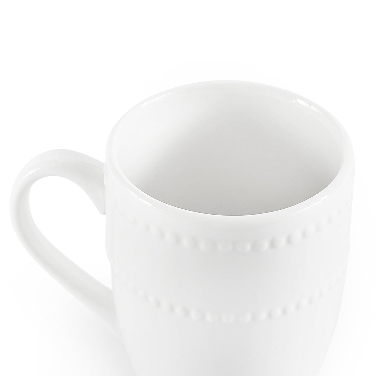 Dusklia - Margalo Beaded Set of 4 Mugs - White
