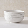 Dusklia - Margalo Beaded Set of 4 Cereal Bowls - White