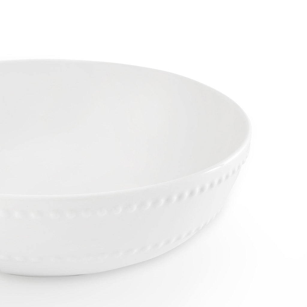 Dusklia - Margalo Beaded Set of 4 Cereal Bowls - White