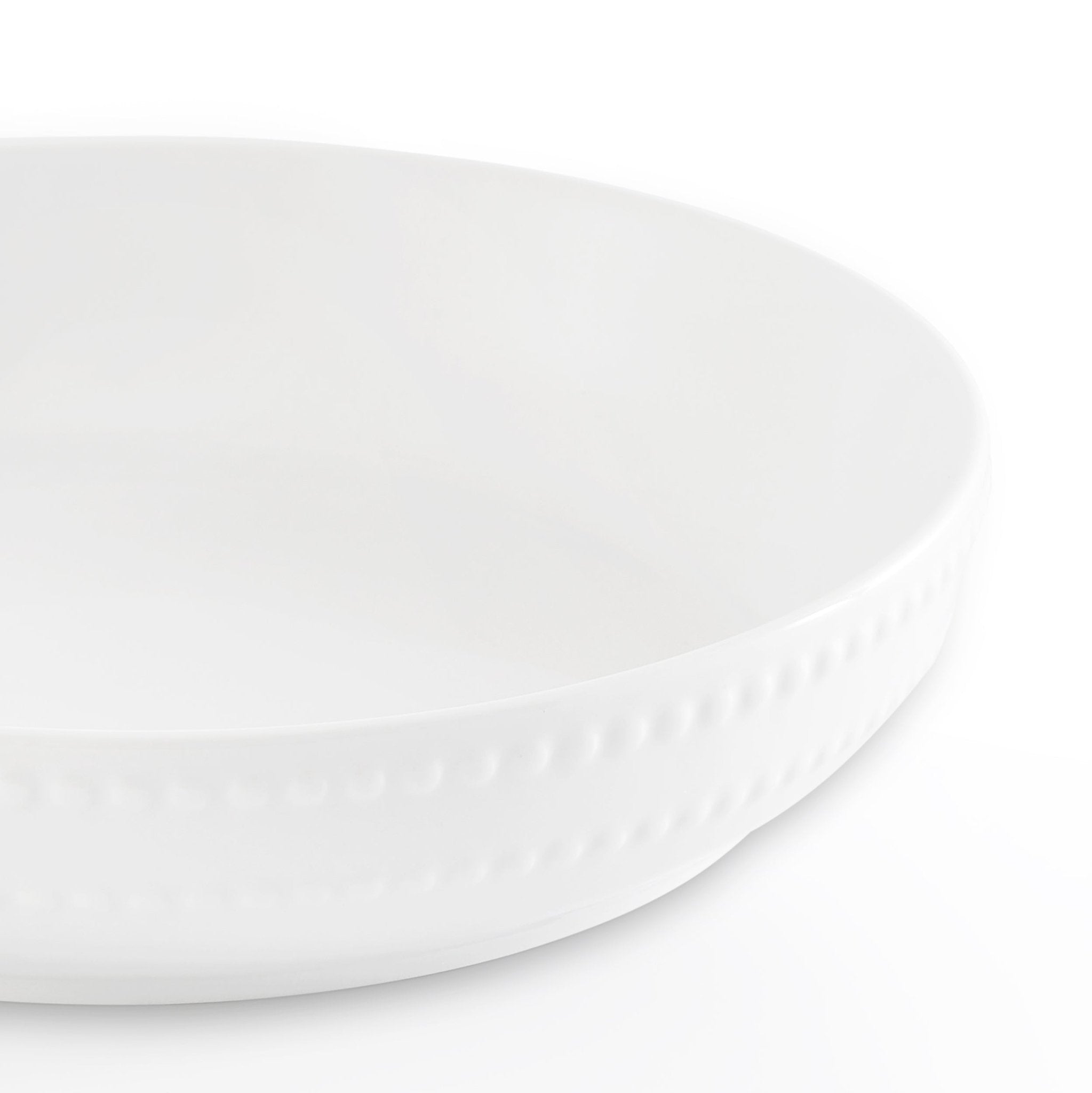 Dusklia - Margalo Beaded Set of 4 Pasta Bowls - White