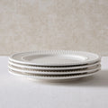 Dusklia - Margalo Beaded Set of 4 Side Plates - White