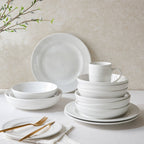 Dusklia - Margalo Beaded Set of 4 Side Plates - White