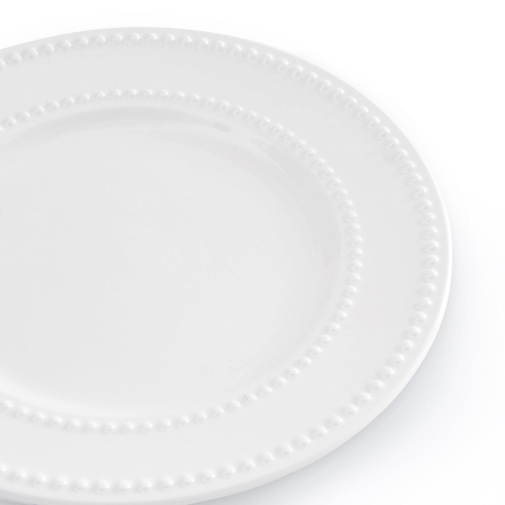 Dusklia - Margalo Beaded Set of 4 Side Plates - White