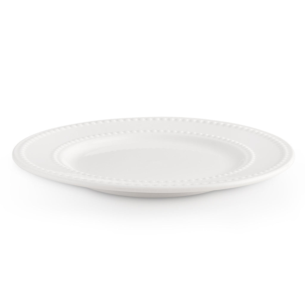 Dusklia - Margalo Beaded Set of 4 Side Plates - White