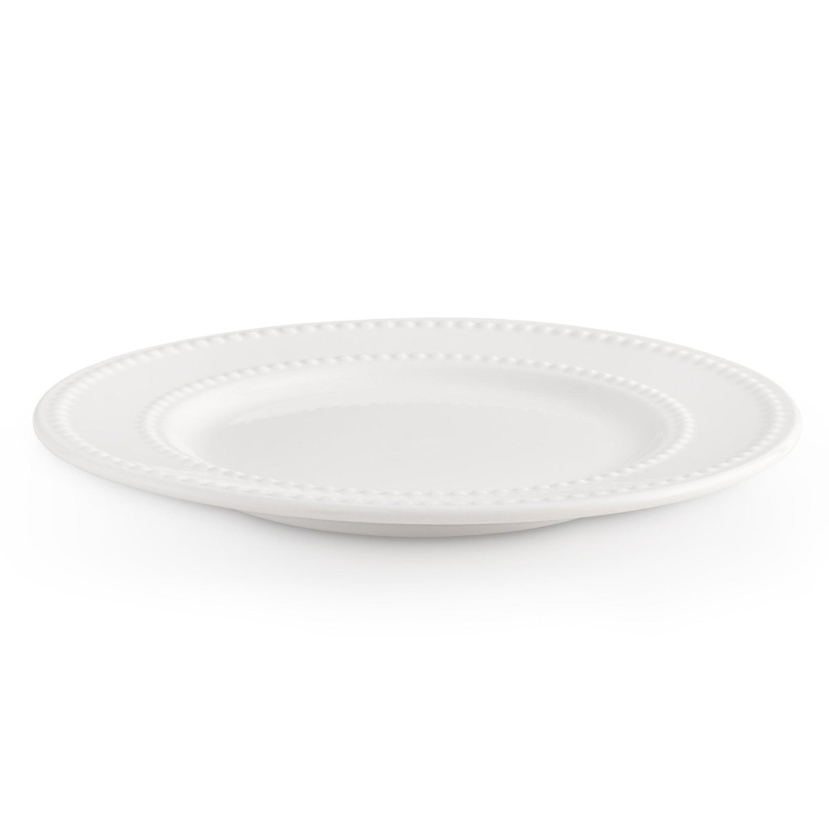 Dusklia - Margalo Beaded Set of 4 Side Plates - White