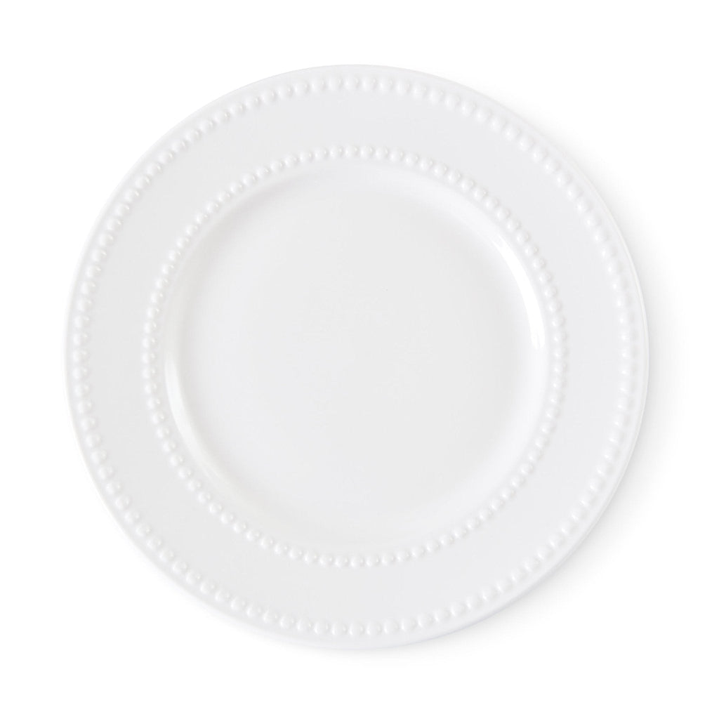 Dusklia - Margalo Beaded Set of 4 Side Plates - White