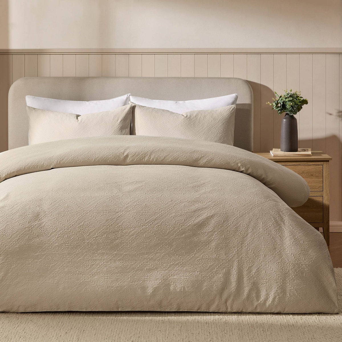 Dusklia - Margot 200 Thread Count Duvet Cover & Pillowcase Set - Natural