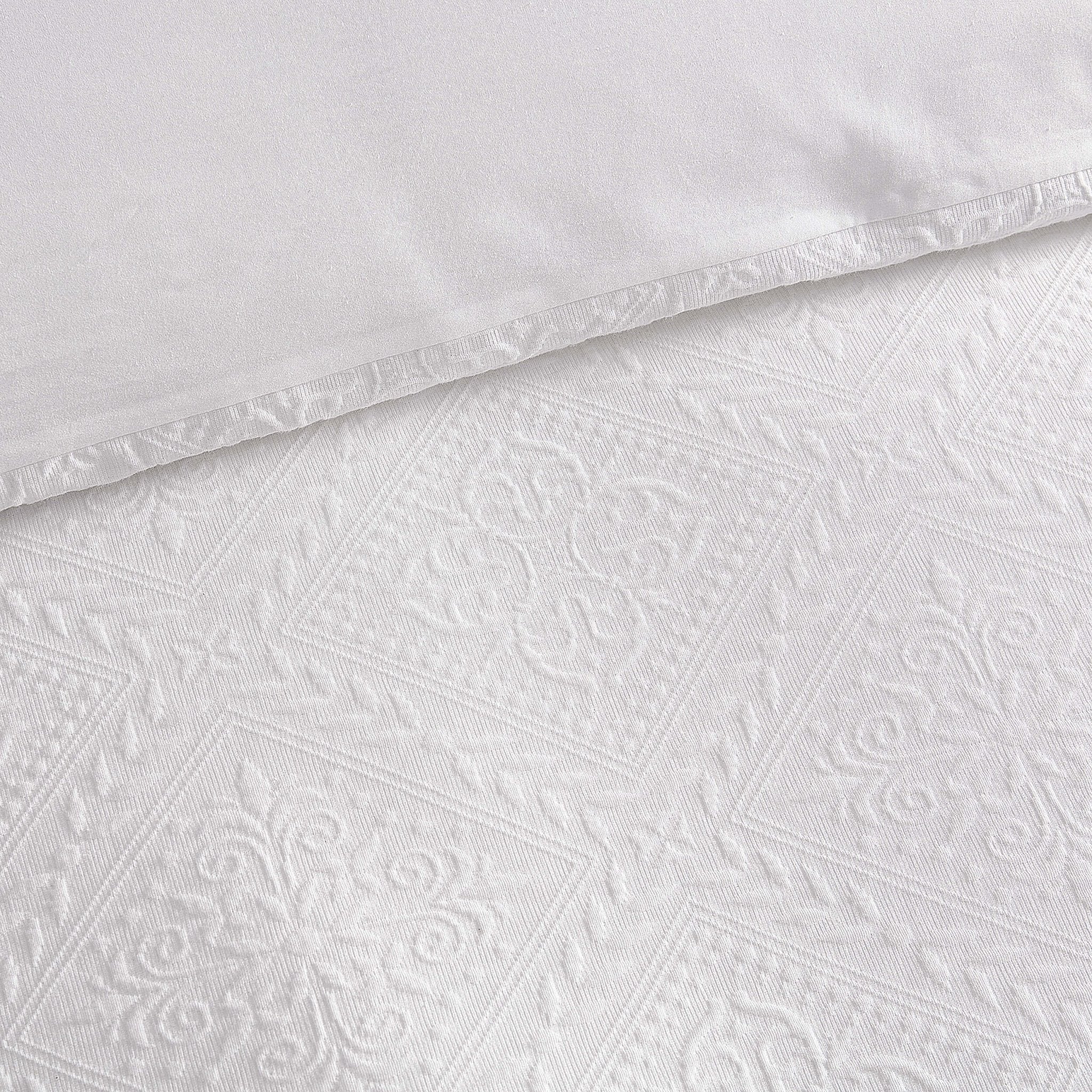 Dusklia - Margot 200 Thread Count Duvet Cover & Pillowcase Set - White
