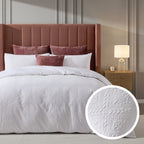 Dusklia - Margot 200 Thread Count Duvet Cover & Pillowcase Set - White