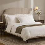 Dusklia - Marion 200 Thread Count Ruffle Edge Duvet Cover - Ecru