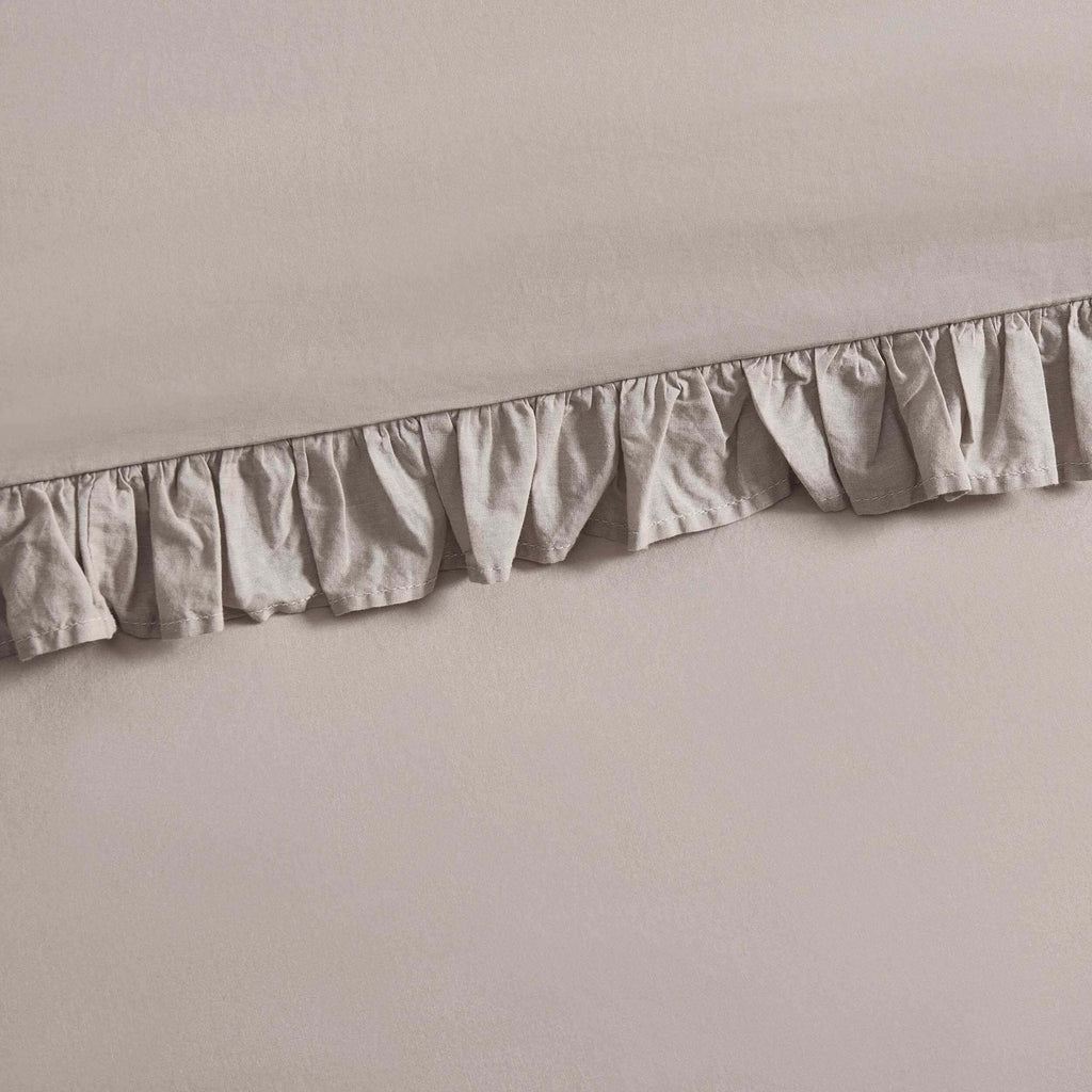 Dusklia - Marion 200 Thread Count Ruffle Edge Duvet Cover - Sand