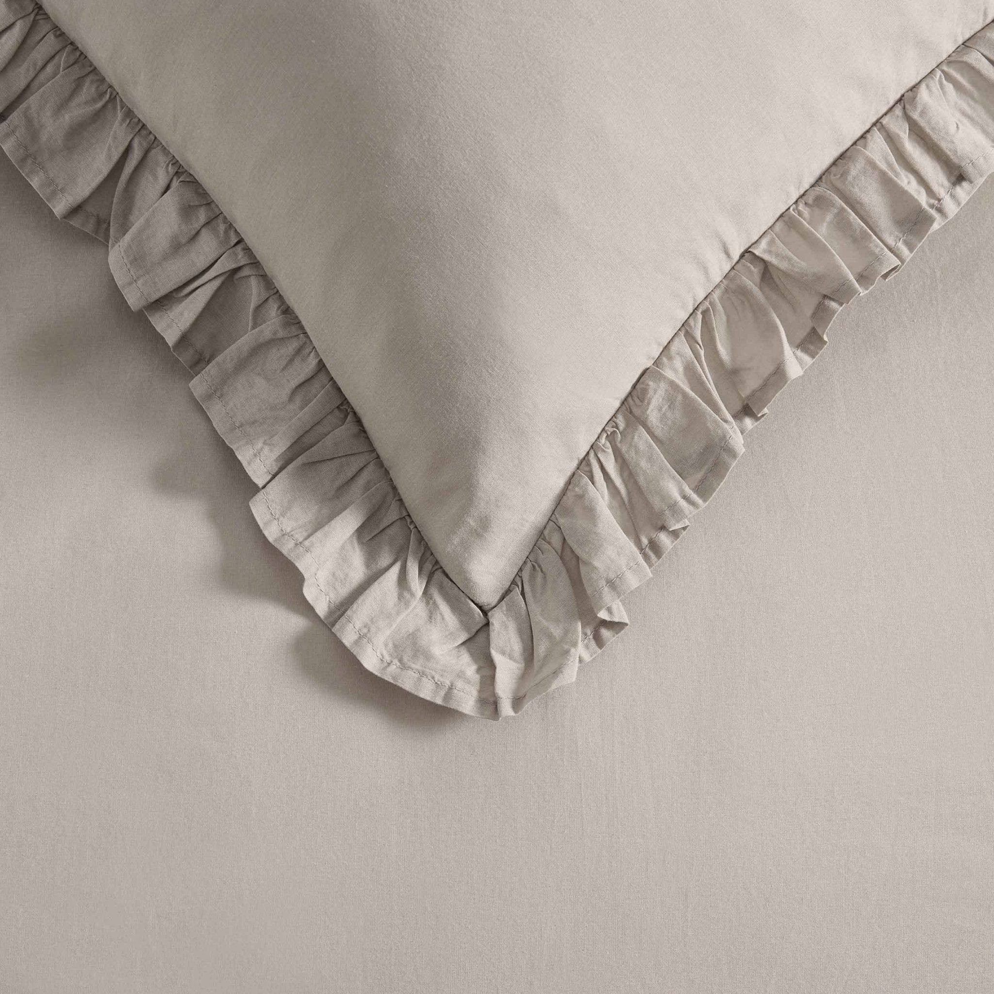 Dusklia - Marion 200 Thread Count Ruffle Edge Duvet Cover - Sand
