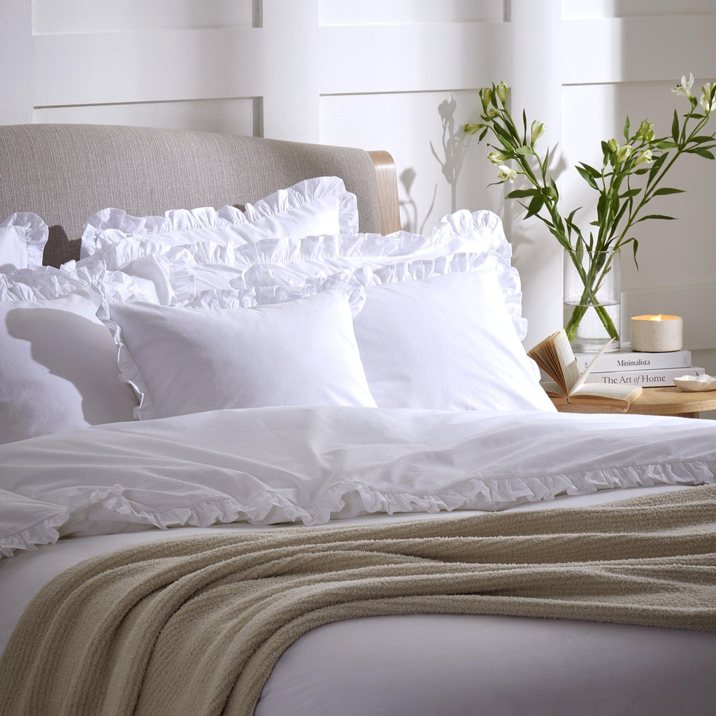Dusklia - Marion 200 Thread Count Ruffle Edge Duvet Cover - Ecru