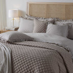 Dusklia - Marion 200 Thread Count Ruffle Edge Duvet Cover - Sand