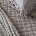 Dusklia - Marion 200 Thread Count Ruffle Edge Duvet Cover - Sand
