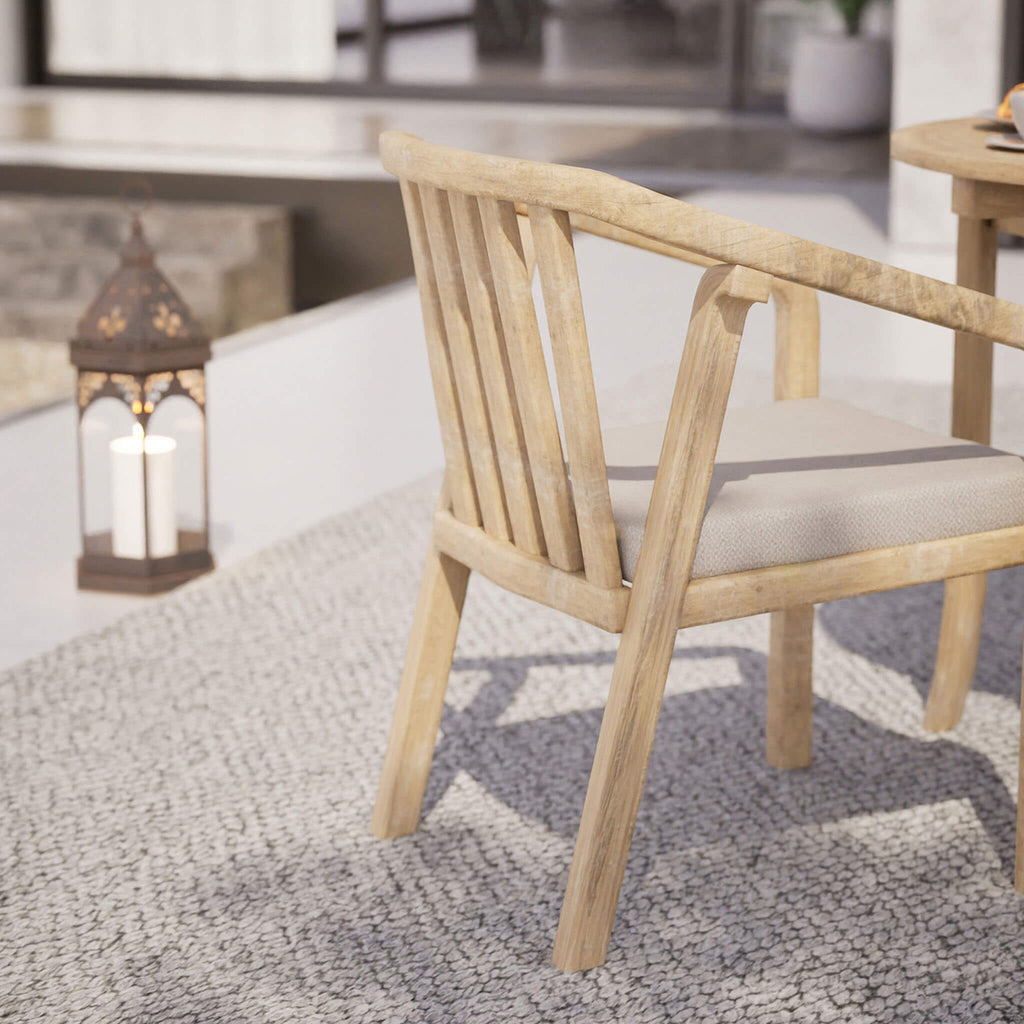Dusklia - Maris Outdoor 2 Seater Round Bistro Dining Table and Chairs - Natural