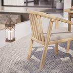 Dusklia - Maris Outdoor 2 Seater Round Bistro Dining Table and Chairs - Natural