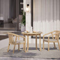 Dusklia - Maris Outdoor 2 Seater Round Bistro Dining Table and Chairs - Natural