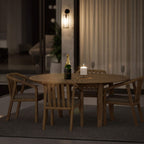 Dusklia - Maris Outdoor 4 Seater Round Dining Table Set - Natural