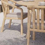 Dusklia - Maris Outdoor 4 Seater Round Dining Table Set - Natural