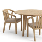 Dusklia - Maris Outdoor 4 Seater Round Dining Table Set - Natural