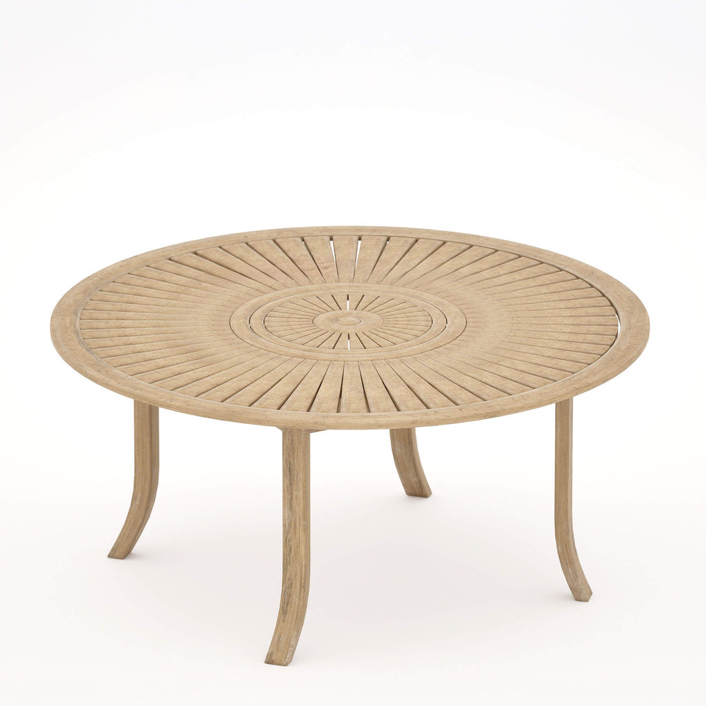 Dusklia - Maris Outdoor 4 Seater Round Dining Table Set - Natural