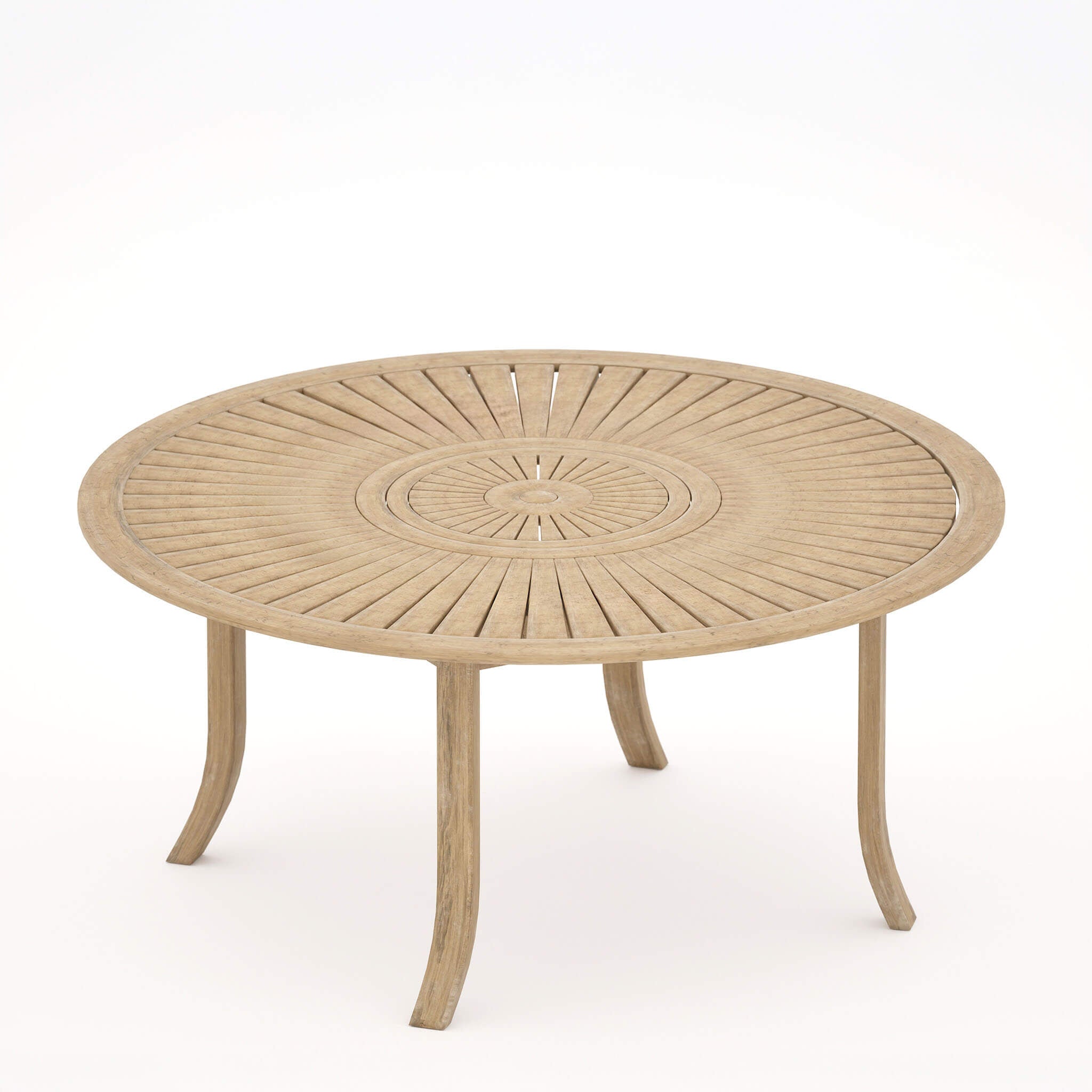 Dusklia - Maris Outdoor 4 Seater Round Dining Table Set - Natural