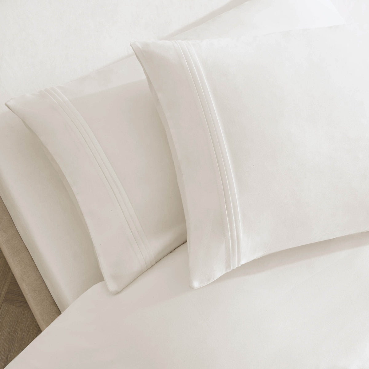 Dusklia - Marlowe 600 Thread Count Pair of Classic Pillowcases - White