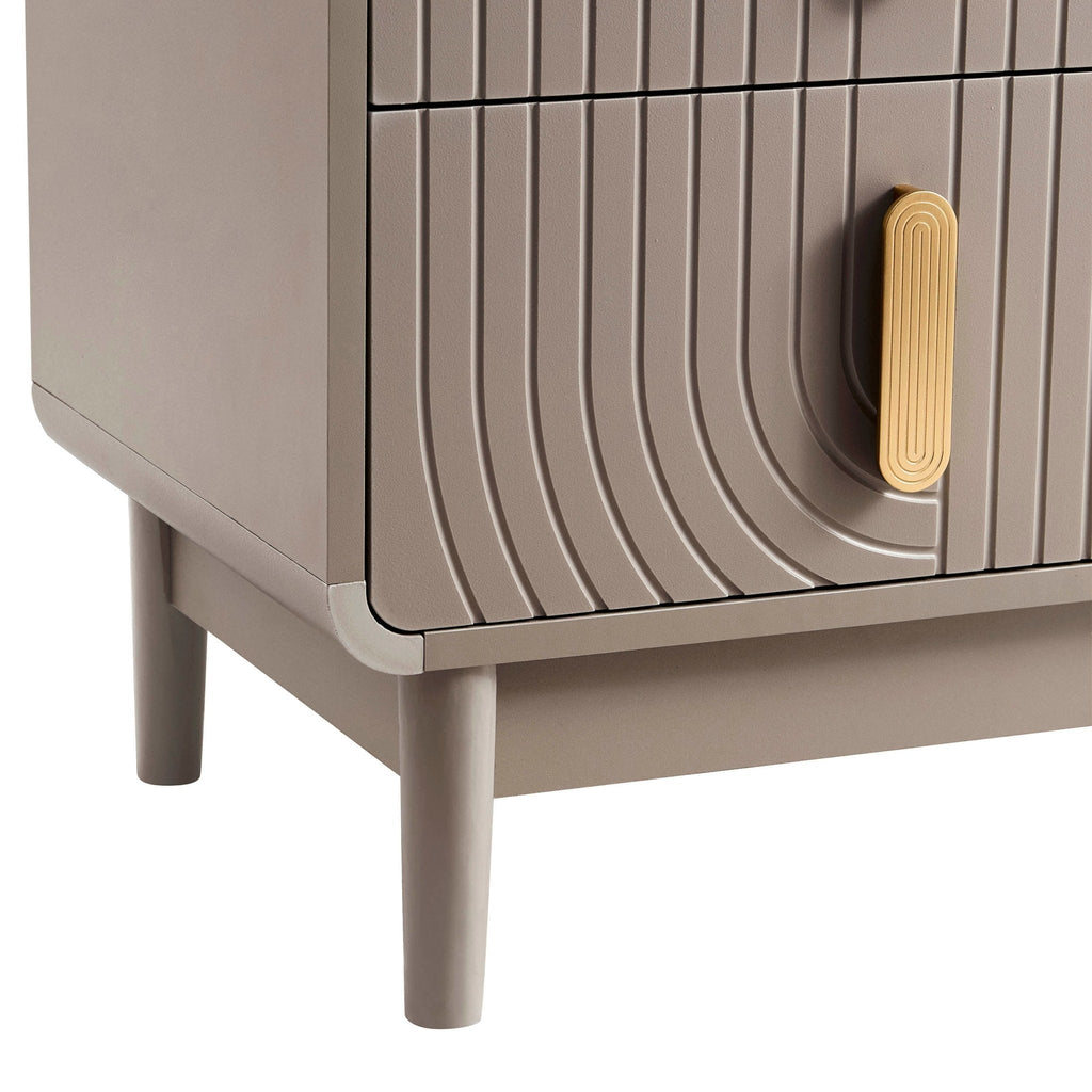 Dusklia - Marnie 2 Drawer Bedside Table - Taupe