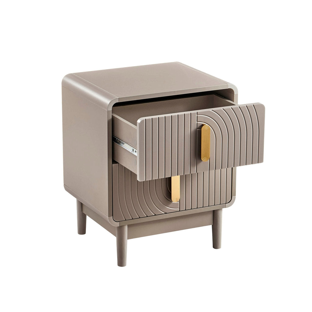 Dusklia - Marnie 2 Drawer Bedside Table - Taupe