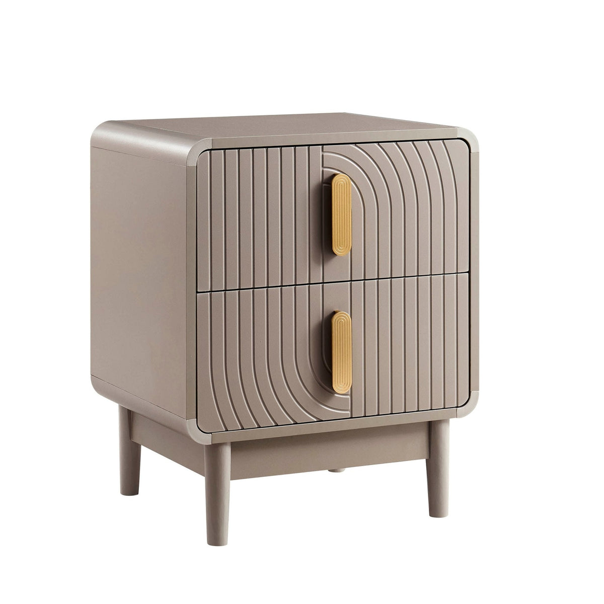 Dusklia - Marnie 2 Drawer Bedside Table - Taupe