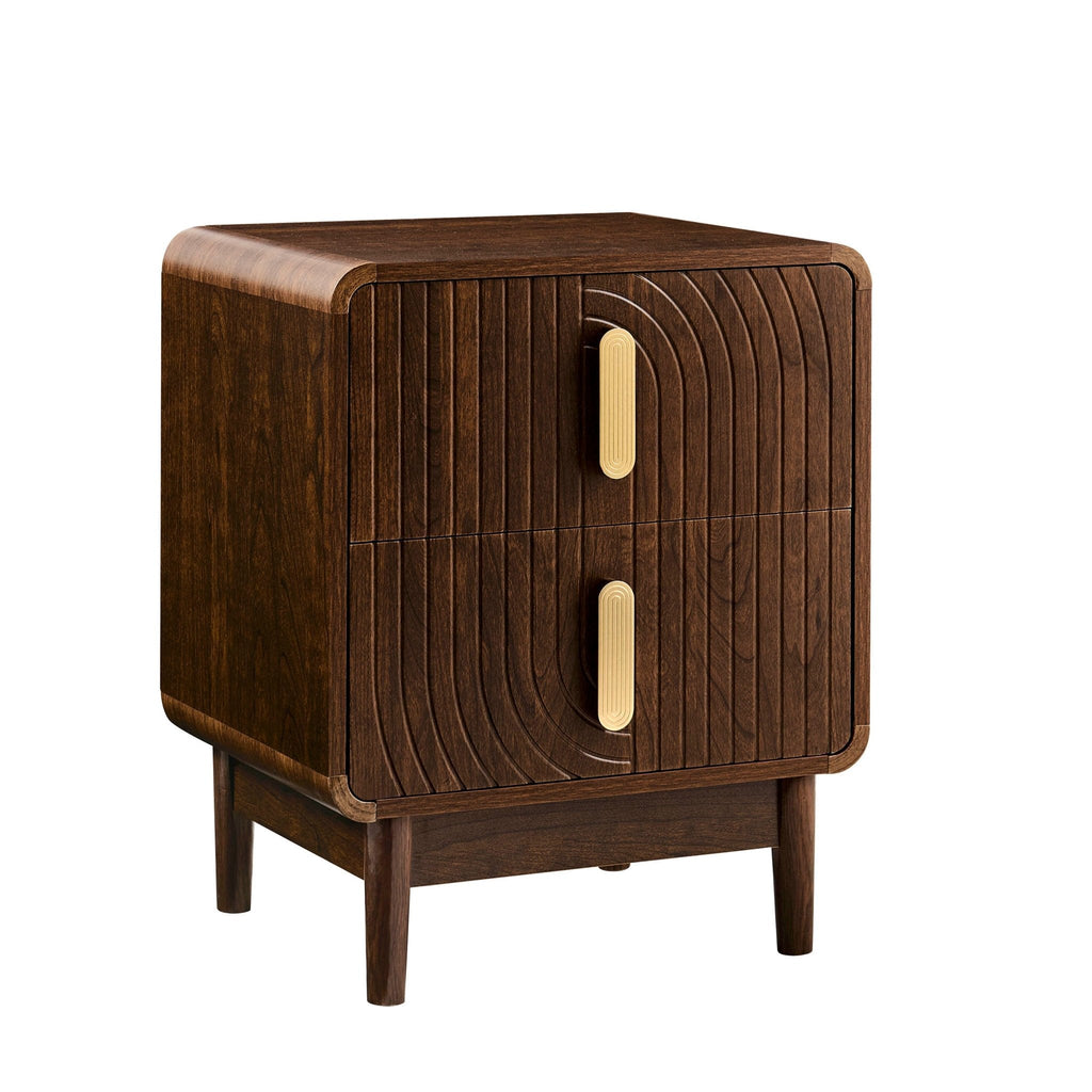 Dusklia - Marnie 2 Drawer Bedside Table - Walnut
