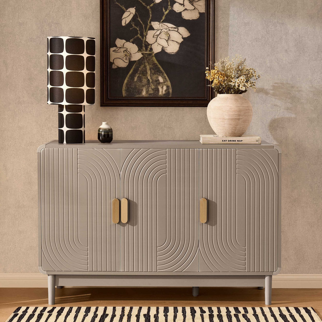 Dusklia - Marnie 3 Door Sideboard - Taupe