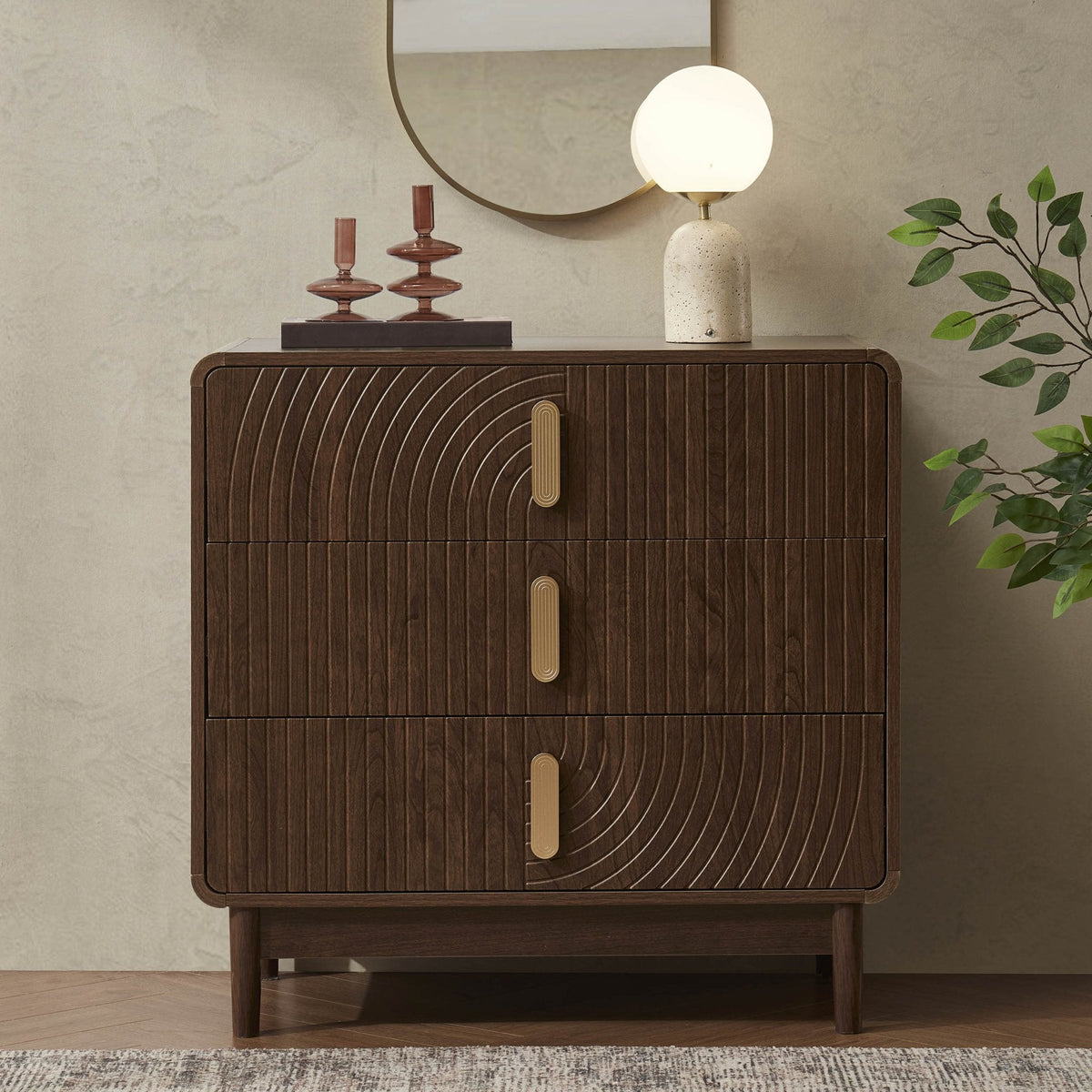 Dusklia - Marnie 3 Drawer Chest - Walnut