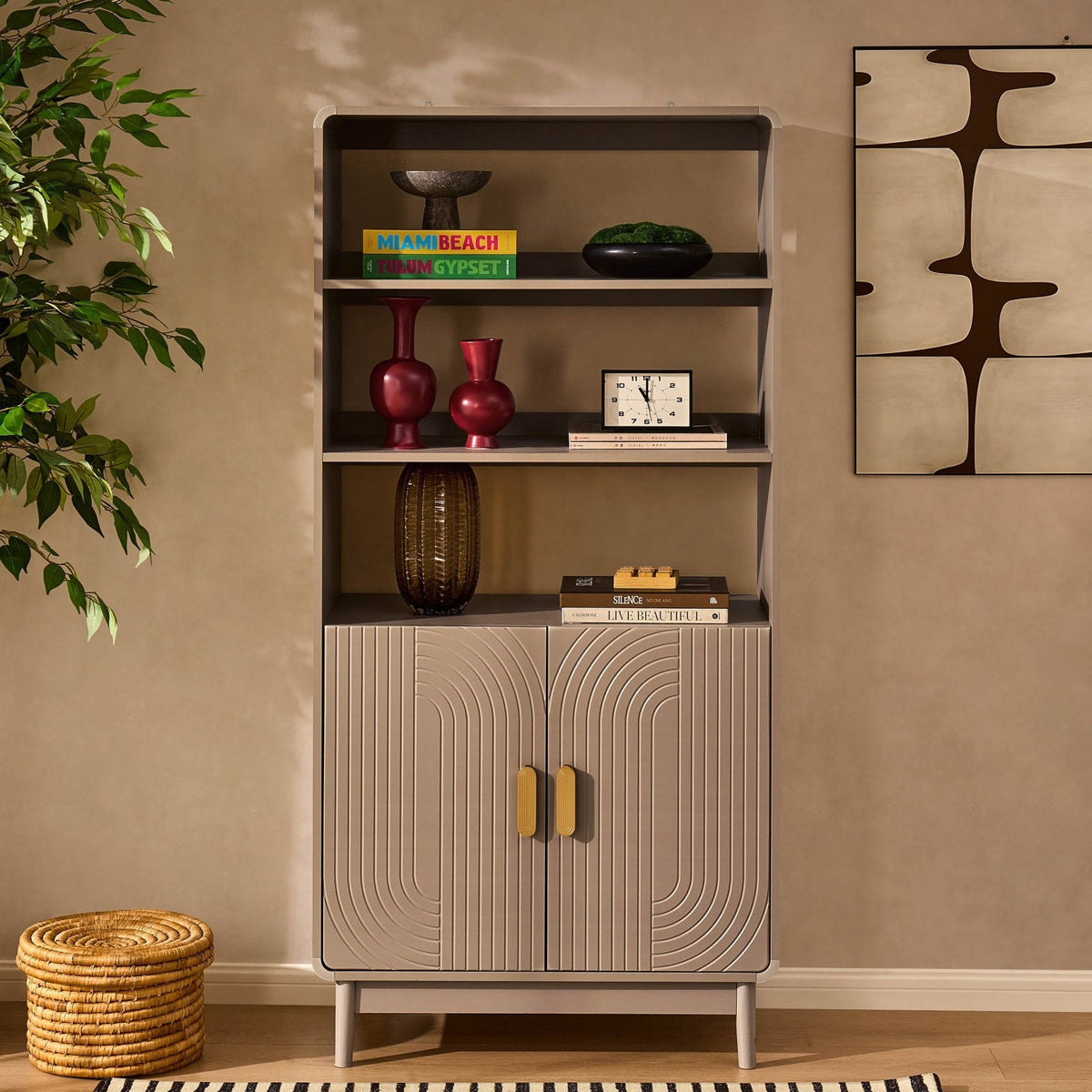 Dusklia - Marnie Bookshelf - Taupe