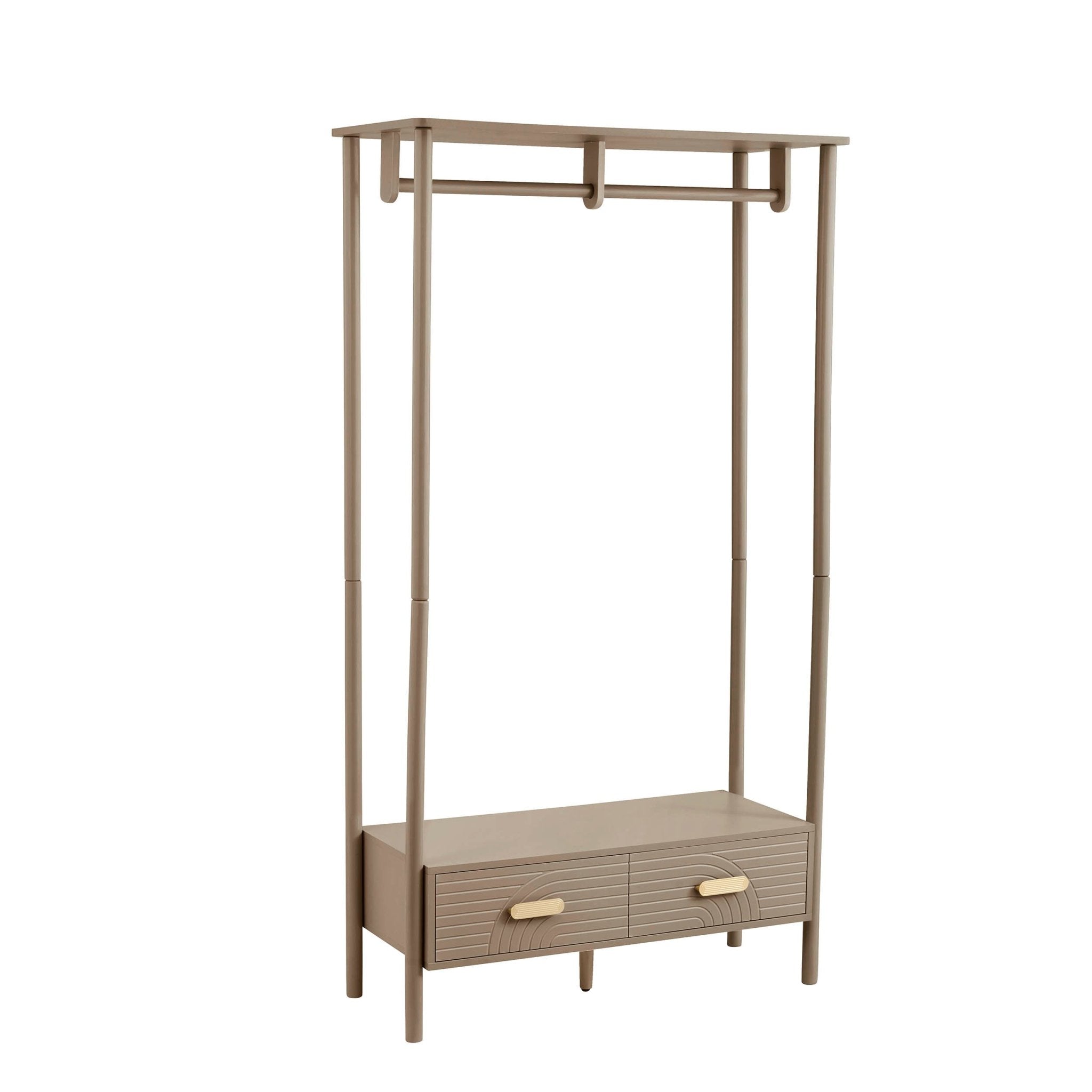 Dusklia - Marnie Clothes Rail With Drawers - Taupe