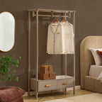 Dusklia - Marnie Clothes Rail With Drawers - Taupe
