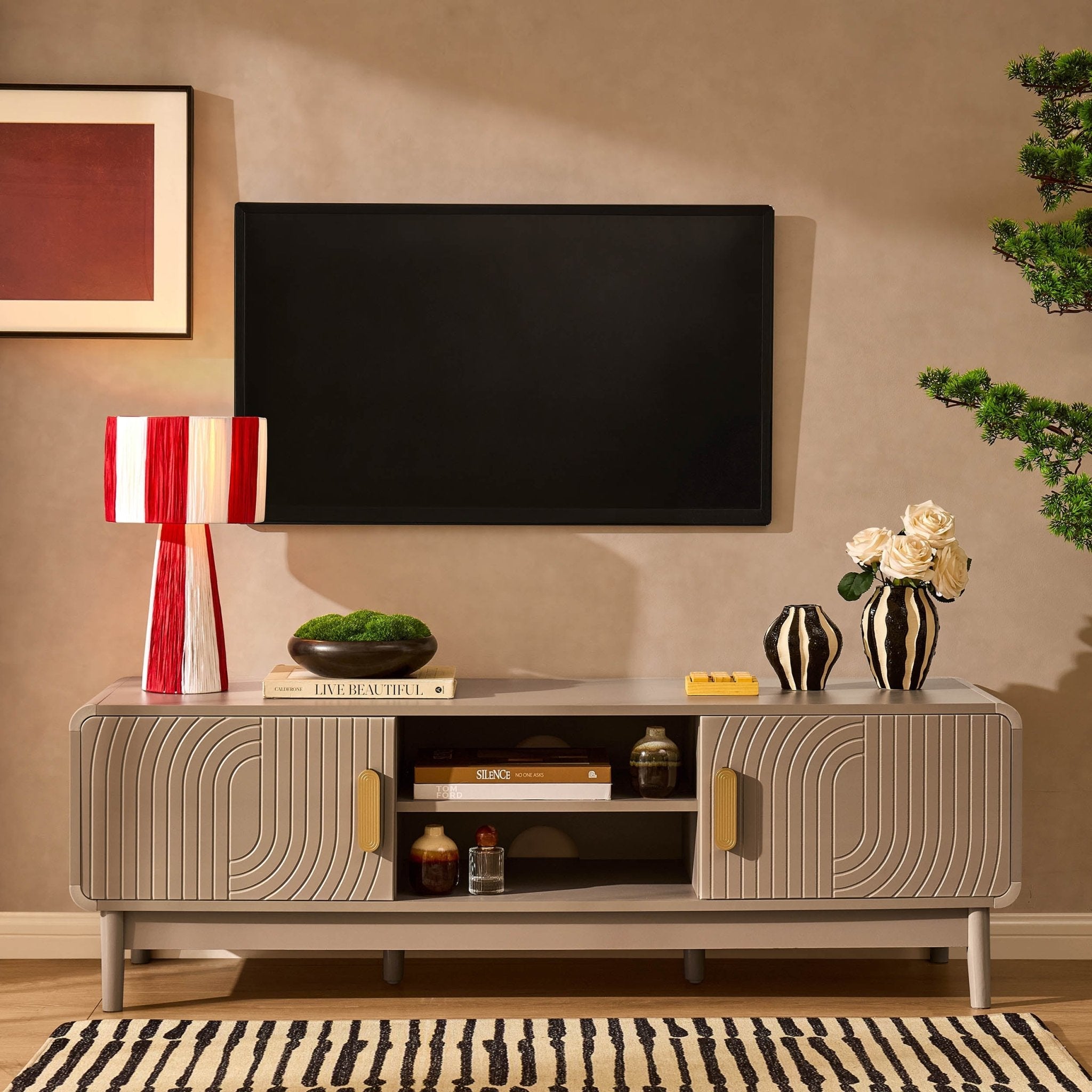 Dusklia - Marnie Tv Unit for TVs up to 60- Taupe