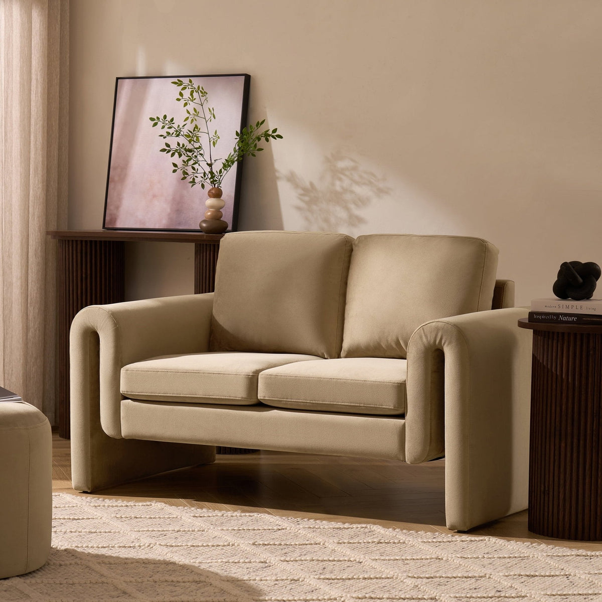 Dusklia - Marseille Small 2 Seater Sofa - Latte