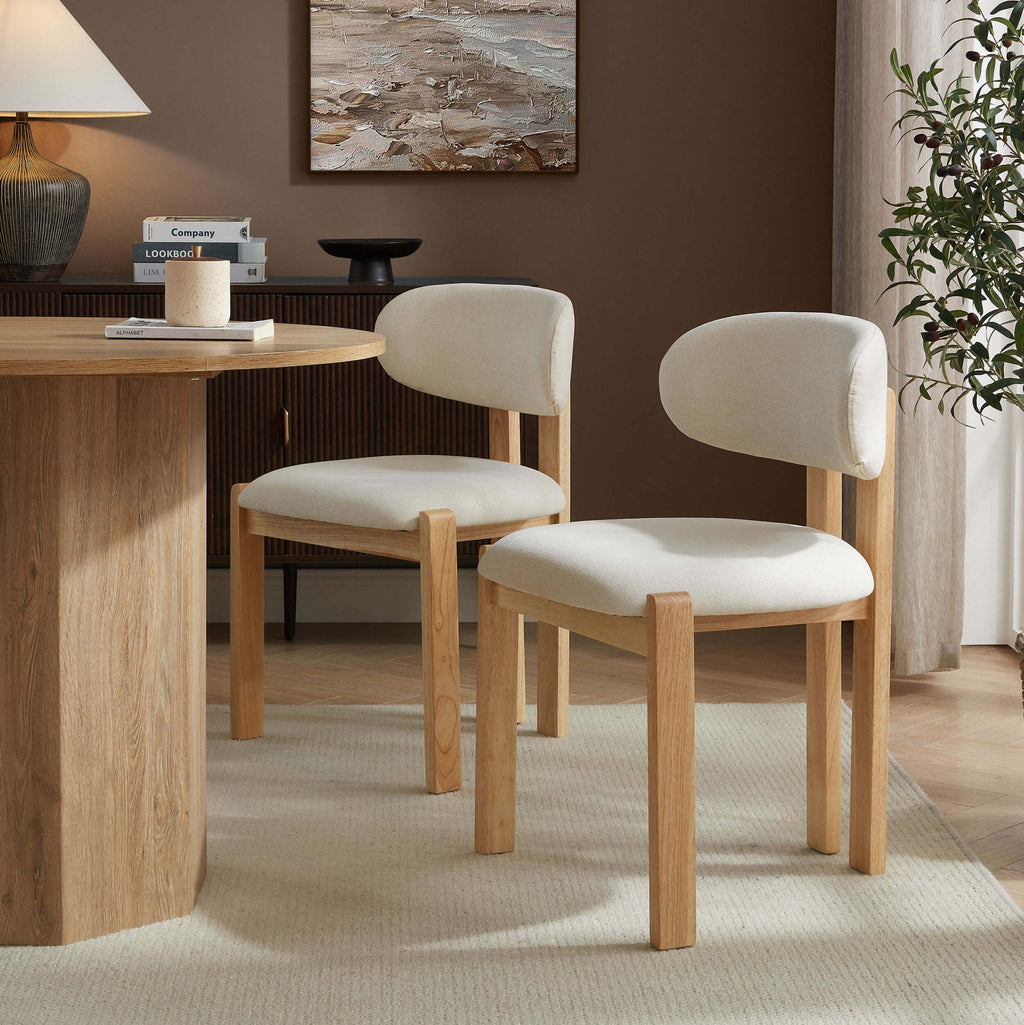 Dusklia - Matty Set of 2 Dining Chairs -  Cream Linen