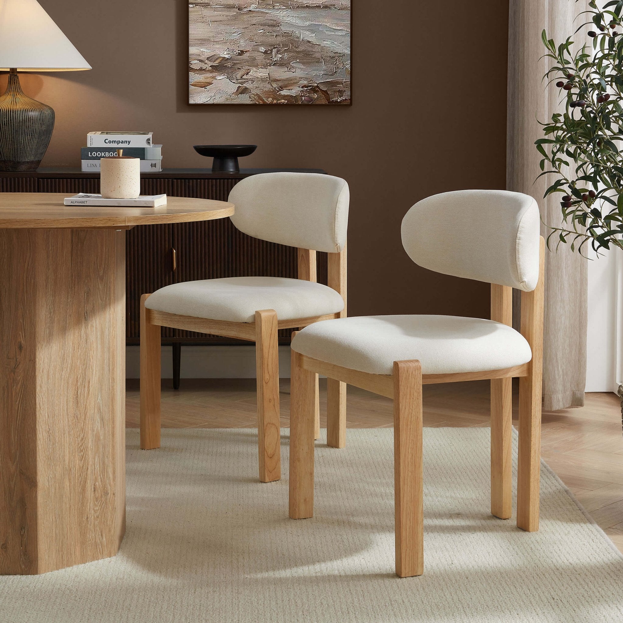 Dusklia - Matty Set of 2 Dining Chairs -  Cream Linen