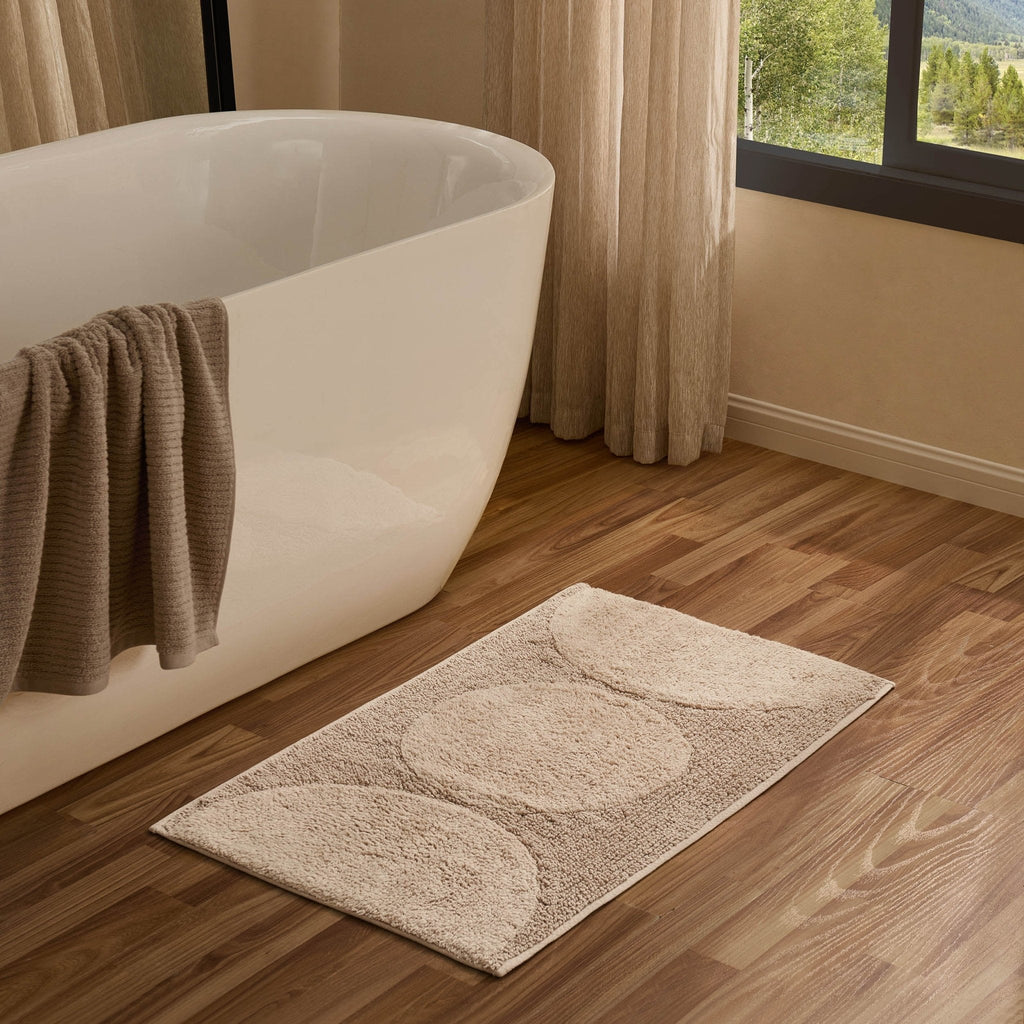 Dusklia - Maui Geo Circle Bath Mat - Natural