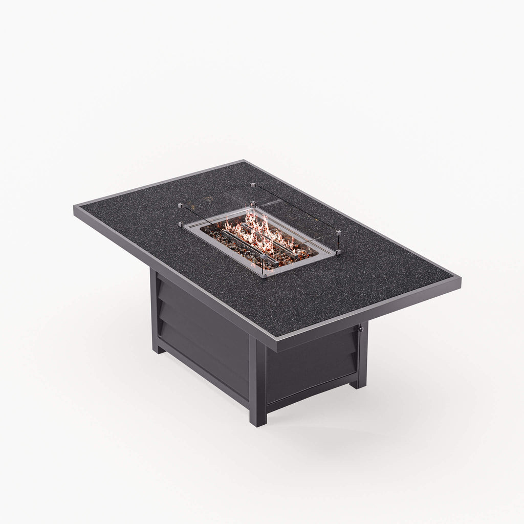 Dusklia - Mayfair Outdoor 8 Seater Corner Lounge Set with Fire Pit and Bench - Grey