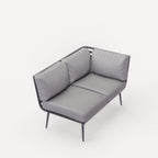 Dusklia - Mayfair Outdoor 8 Seater Corner Lounge Set with Fire Pit and Bench - Grey