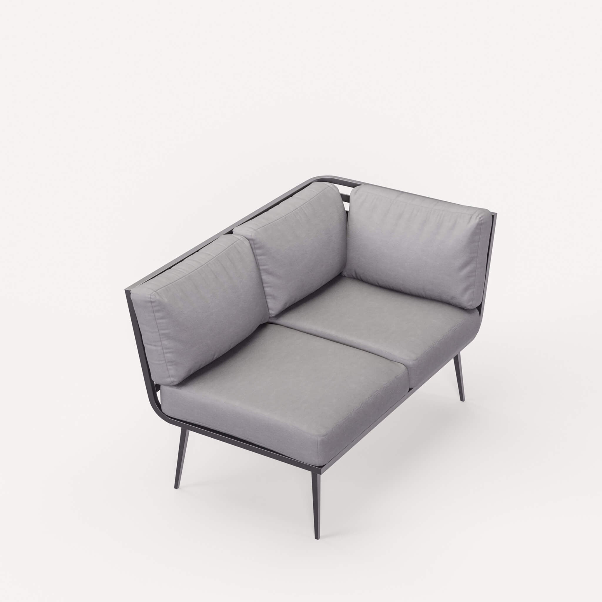 Dusklia - Mayfair Outdoor 8 Seater Corner Lounge Set with Fire Pit and Bench - Grey