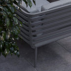 Dusklia - Mayfair Outdoor 8 Seater Corner Lounge Set with Fire Pit and Bench - Grey