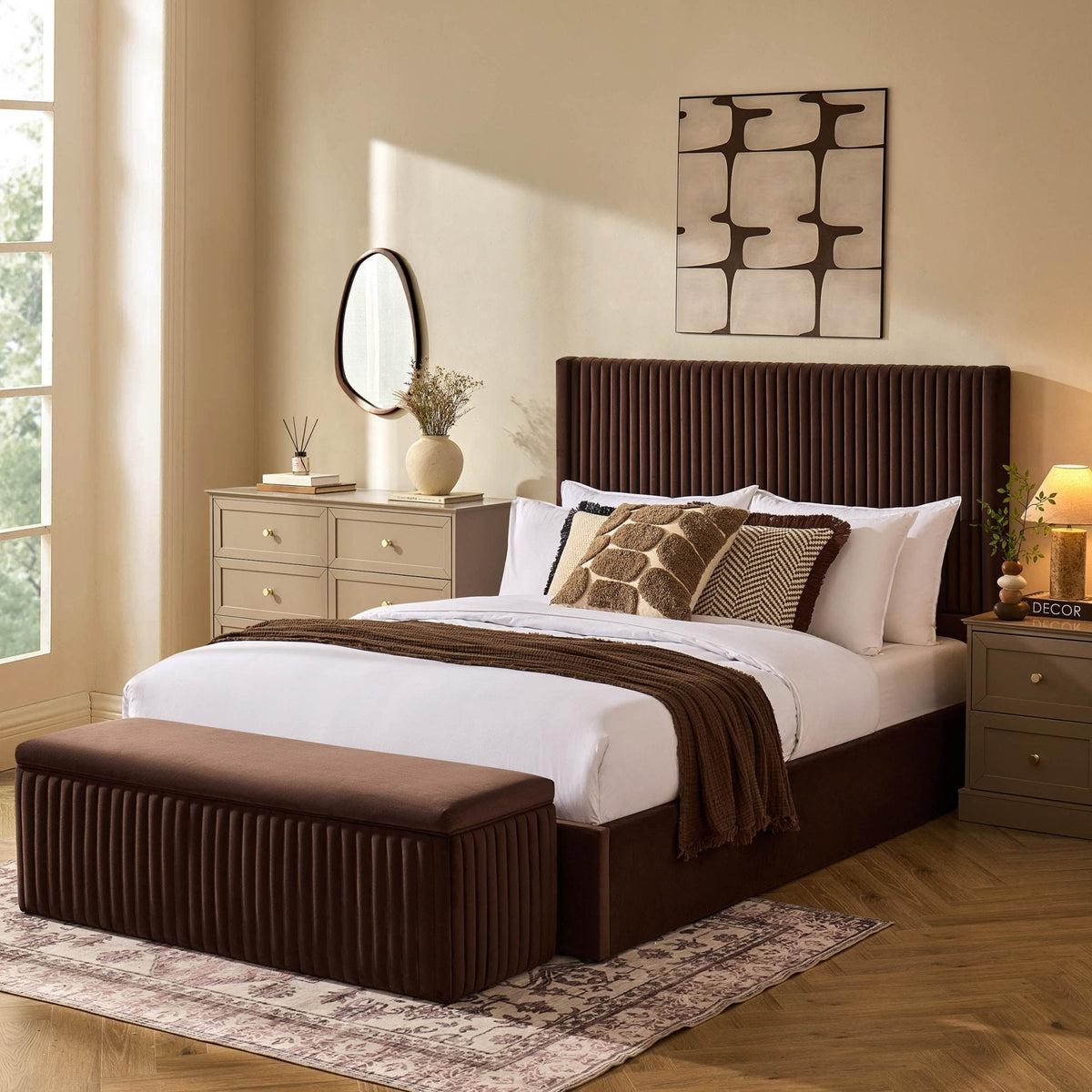 Dusklia - Melrose Ottoman Storage Bed - Cappuccino