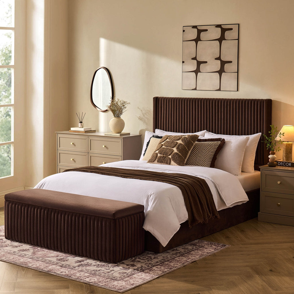 Dusklia - Melrose Ottoman Storage Bed - Cappuccino