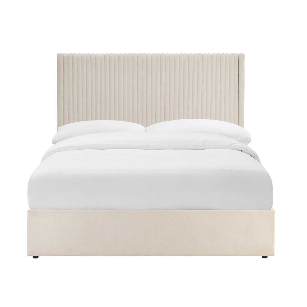 Dusklia - Melrose Ottoman Storage Bed - Chenille Ivory